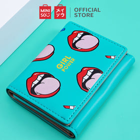 MINISO Dompet Lipat Pendek Kecil Three-Fold Wanita Cewek Girl Power