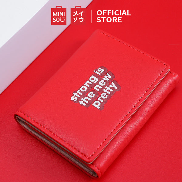 MINISO Dompet Lipat Pendek Kecil Three-Fold Wanita Cewek Girl Power