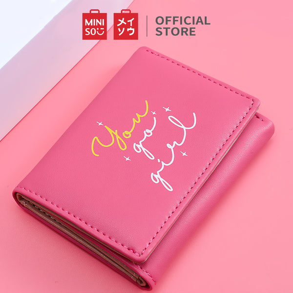 MINISO Dompet Lipat Pendek Kecil Three-Fold Wanita Cewek Girl Power