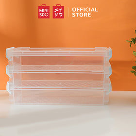 MINISO Kotak Penyimpanan 3 Two-layer Lapis Storage Box Serbaguna Multifungsi Transparan Plastik Premium Dengan Lock Kunci