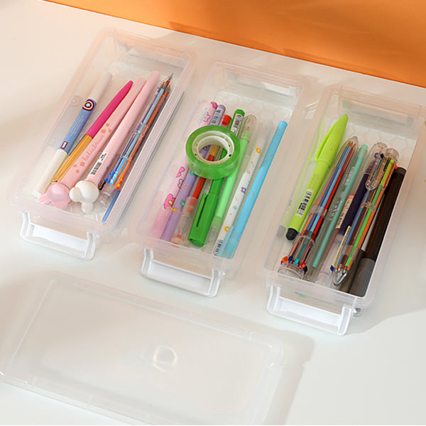 MINISO Kotak Penyimpanan 3 Two-layer Lapis Storage Box Serbaguna Multifungsi Transparan Plastik Premium Dengan Lock Kunci
