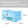 MINISO We Bare Bears Rak Box Kain Serbaguna Storage Kain Ritsleting 22L