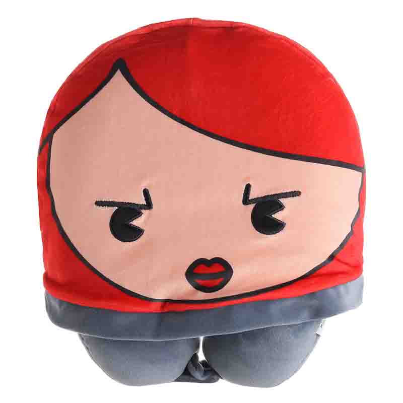 MINISO X MARVEL Bantal Leher Berbentuk U dengan Bantal Perjalanan Topi