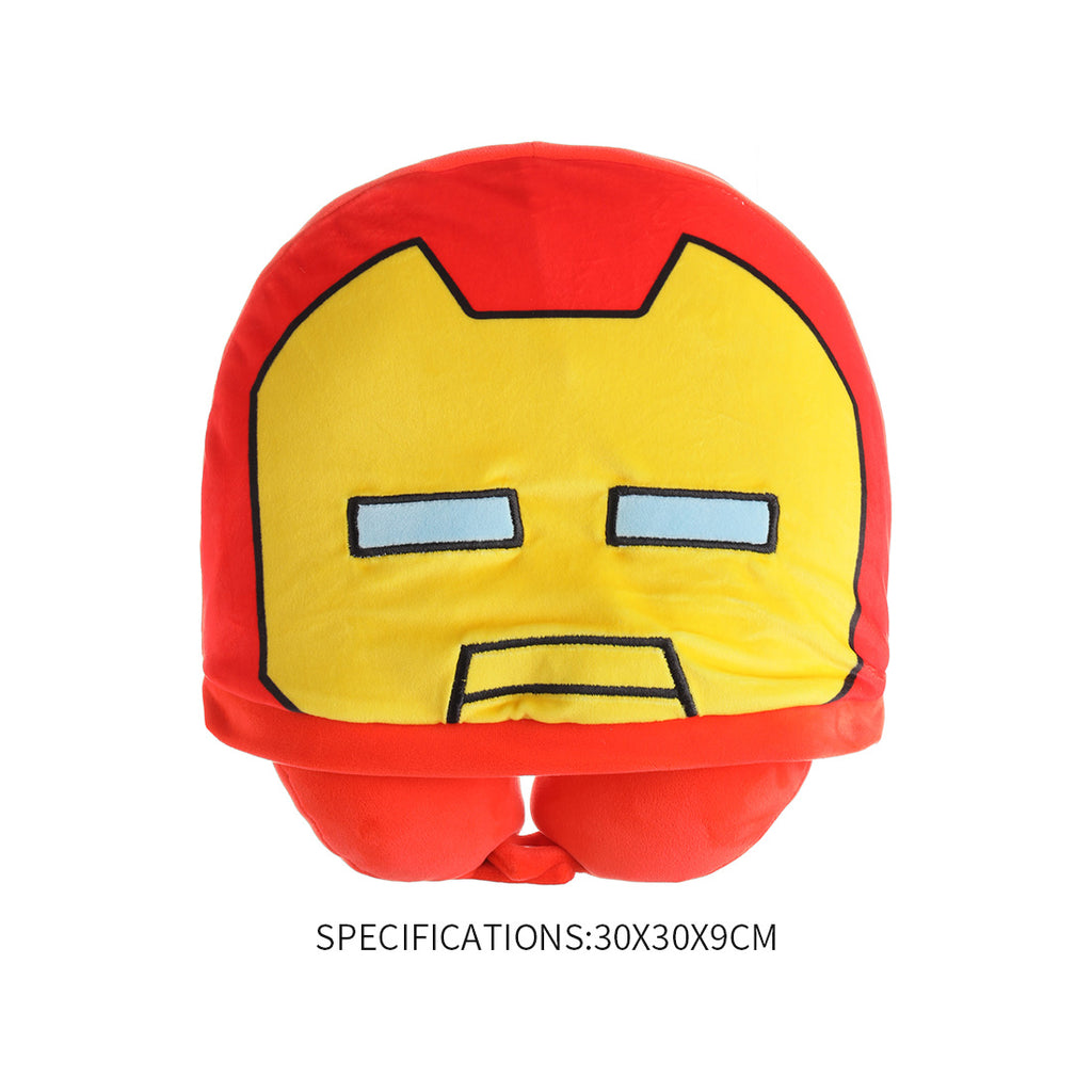 MINISO X MARVEL Bantal Leher Berbentuk U dengan Bantal Perjalanan Topi