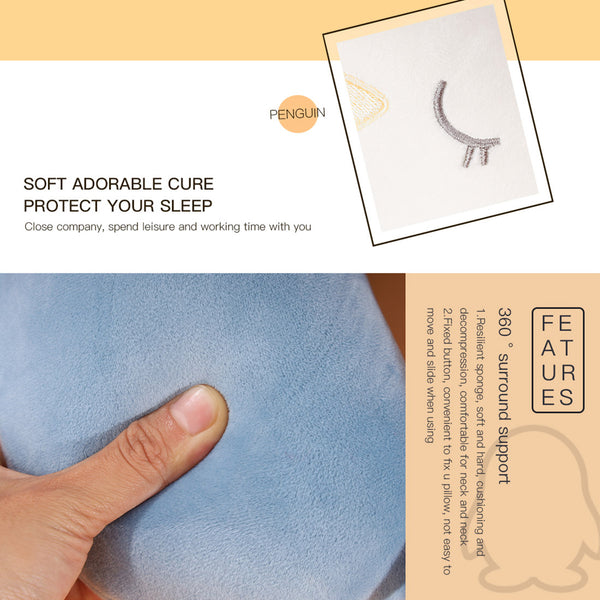 MINISO Bantal Tidur Leher Bantal Sandar Kepala Bentuk V Travel Neck Pillow