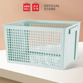 MINISO Keranjang Rak Kotak Penyimpanan Plastik Besar Serbaguna Basket Tempat Pakaian Besar Plus£¬ Random Color