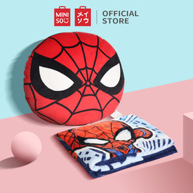 MINISO X Marvel Bantal Sofa Kursi Selimut 2 in 1 Lipat  Cushion Blanket 36x36cm Serbaguna Mobil Kantor Rumah Multifungsi Karakter Lembut Halus Empuk Spider-man Captain America