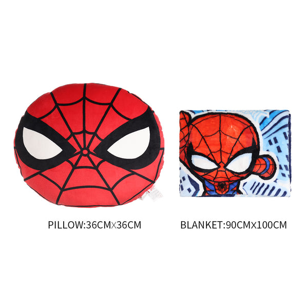 MINISO X Marvel Bantal Sofa Kursi Selimut 2 in 1 Lipat  Cushion Blanket 36x36cm Serbaguna Mobil Kantor Rumah Multifungsi Karakter Lembut Halus Empuk Spider-man Captain America