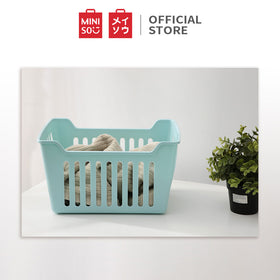 MINISO Large Storage Basket Organizer Multifungsi, Putih / Merah Muda / Biru