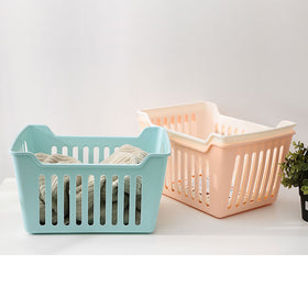 MINISO Large Storage Basket Organizer Multifungsi, Putih / Merah Muda / Biru