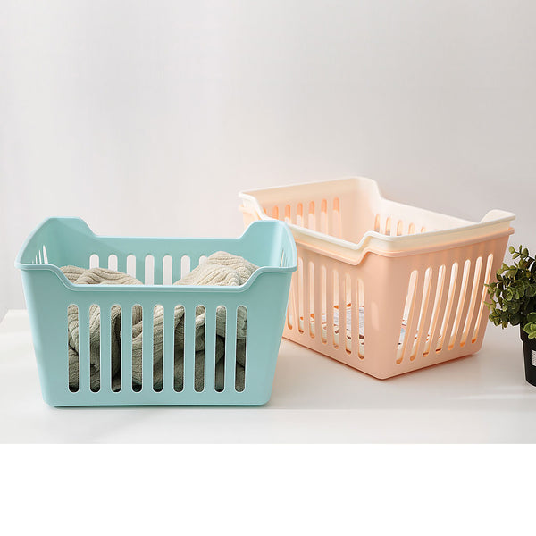 MINISO Large Storage Basket Organizer Multifungsi, Putih / Merah Muda / Biru