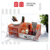 MINISO Rak Kosmetik Kotak Penyimpanan Makeup Cosmetic Tempat Lipstik Organizer Storage Plastik Multifungsi Meja Besar 2 Laci