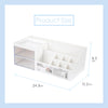 MINISO Rak Kosmetik Kotak Penyimpanan Makeup Cosmetic Tempat Lipstik Organizer Storage Plastik Multifungsi Meja Besar 2 Laci