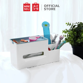 MINISO Kotak Tisu Serbaguna Multifungsi Multifunctional Tissue Box Rak Penyimpanan Barang Storage Susun Keranjang Rumah Kantor Kamar Mandi Ruang Tidur