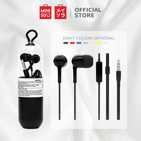 MINISO Earphone Kabel dengan Mic Earbuds in Ear Headphone Noise Cancelling Awet Headset Universal