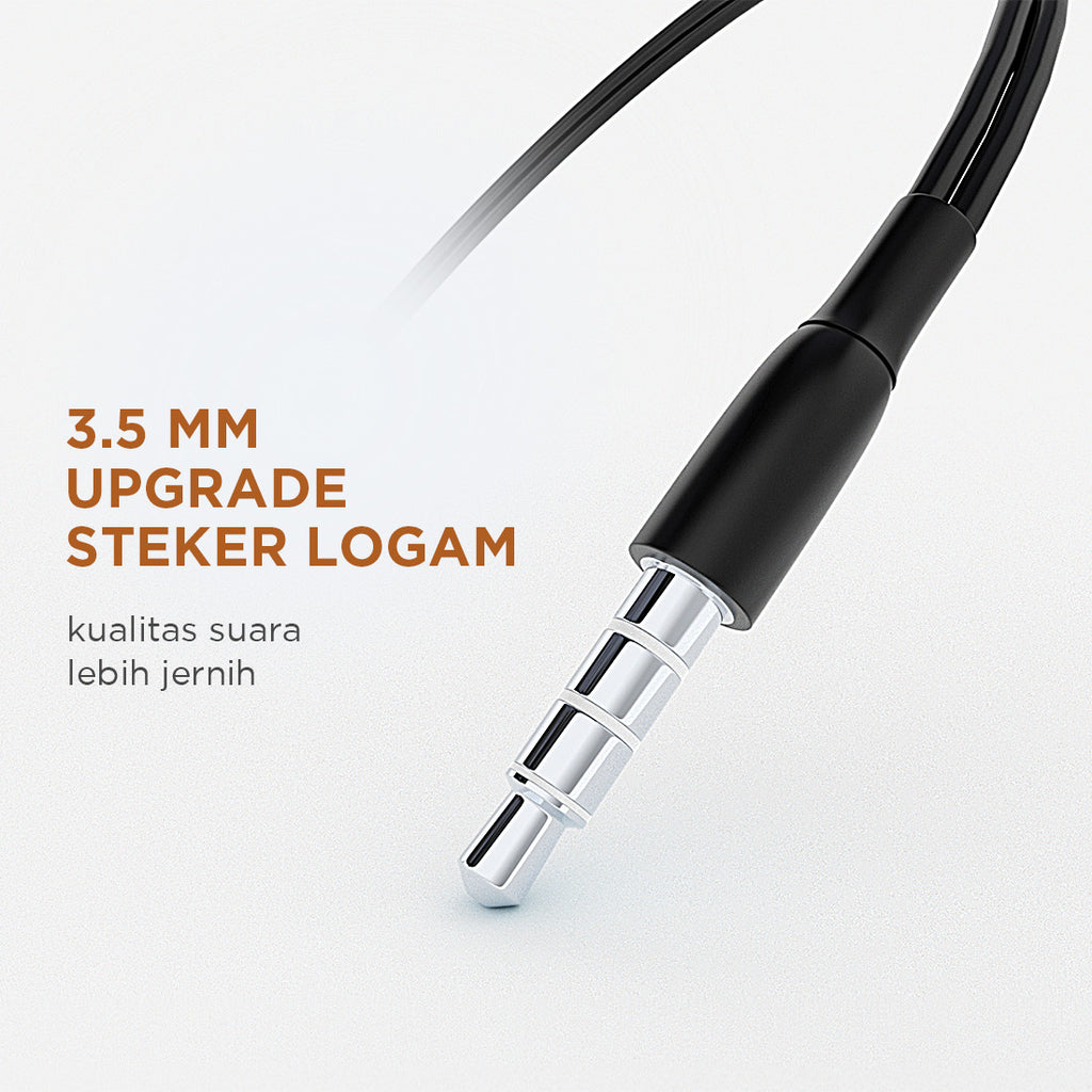 MINISO Earphone Kabel dengan Mic Earbuds in Ear Headphone Noise Cancelling Awet Headset Universal