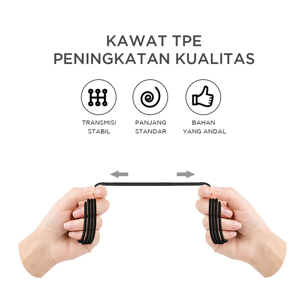 MINISO Earphone Kabel dengan Mic Earbuds in Ear Headphone Noise Cancelling Awet Headset Universal