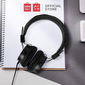 MINISO Headphone Headset Earphone Gaming Model Bando Over On Ear Telinga With Mic Gliter Anak Perempuan Cewek Pria Cowok Wanita Home Gamer Original Reduksi Kebisingan Audio Quality Portable Besar Kabel Wire  Extrabass Karakter Noise Isolating Cancellation