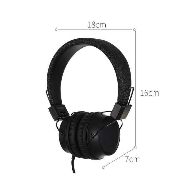 MINISO Headphone Headset Earphone Gaming Model Bando Over On Ear Telinga With Mic Gliter Anak Perempuan Cewek Pria Cowok Wanita Home Gamer Original Reduksi Kebisingan Audio Quality Portable Besar Kabel Wire  Extrabass Karakter Noise Isolating Cancellation