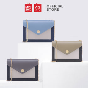 MINISO Tas Selempang Wanita Sling Bag Tas Bahu Kombinasi Warna Persegi Cewek Shoulder Pesta Crossbody Rantai Model Terbaru 2020 Import Wanita Remaja Anak Perempuan Kekinian Kasual Casual Polos Simple Asli Mini Fashion Style Elegan Original Korea Tali