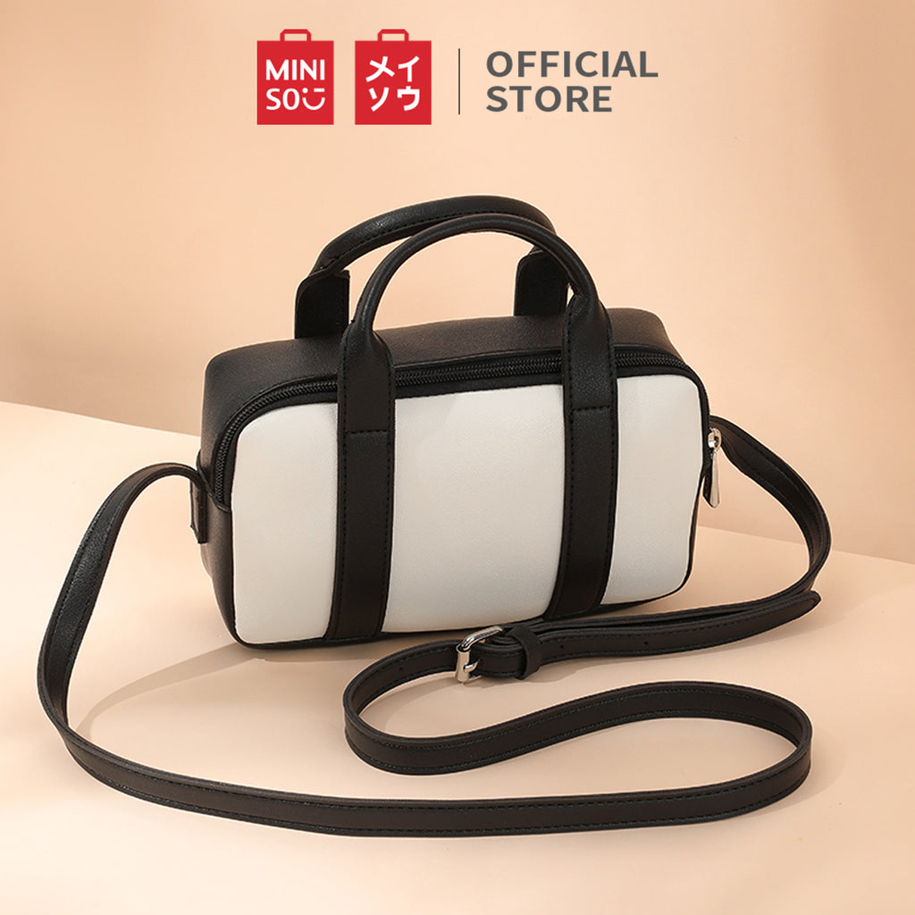 MINISO Tas Selempang Wanita Sling Bag Tas Bahu Kombinasi Warna Vintage