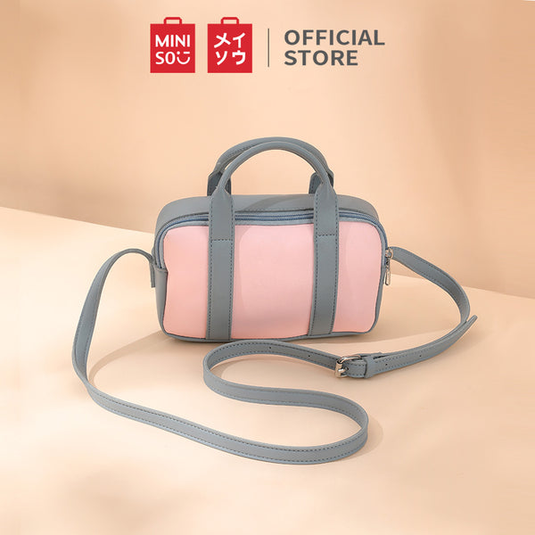 MINISO Tas Selempang Wanita Sling Bag Tas Bahu Kombinasi Warna Vintage