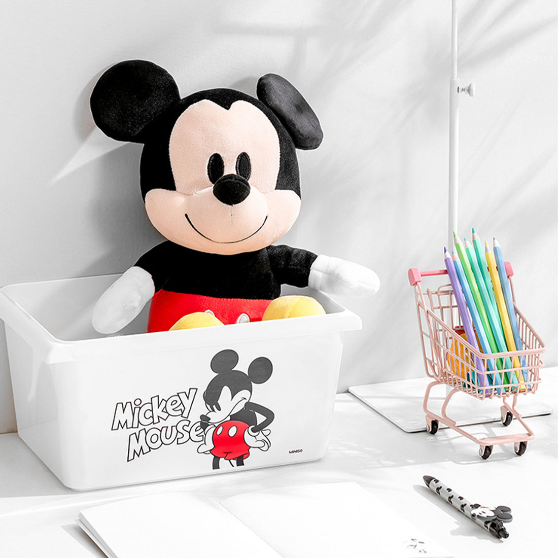 MINISO X Mickey Mouse Kotak Penyimpanan Dengan Penutup Multifungsi
