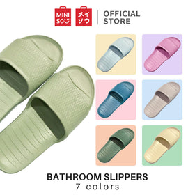 MINISO Sandal Kamar Mandi Sendal Selop Wanita Lembut Motif Sarang Madu