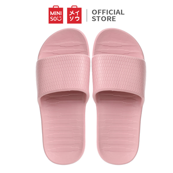 MINISO Sandal Kamar Mandi Sendal Selop Wanita Lembut Motif Sarang Madu