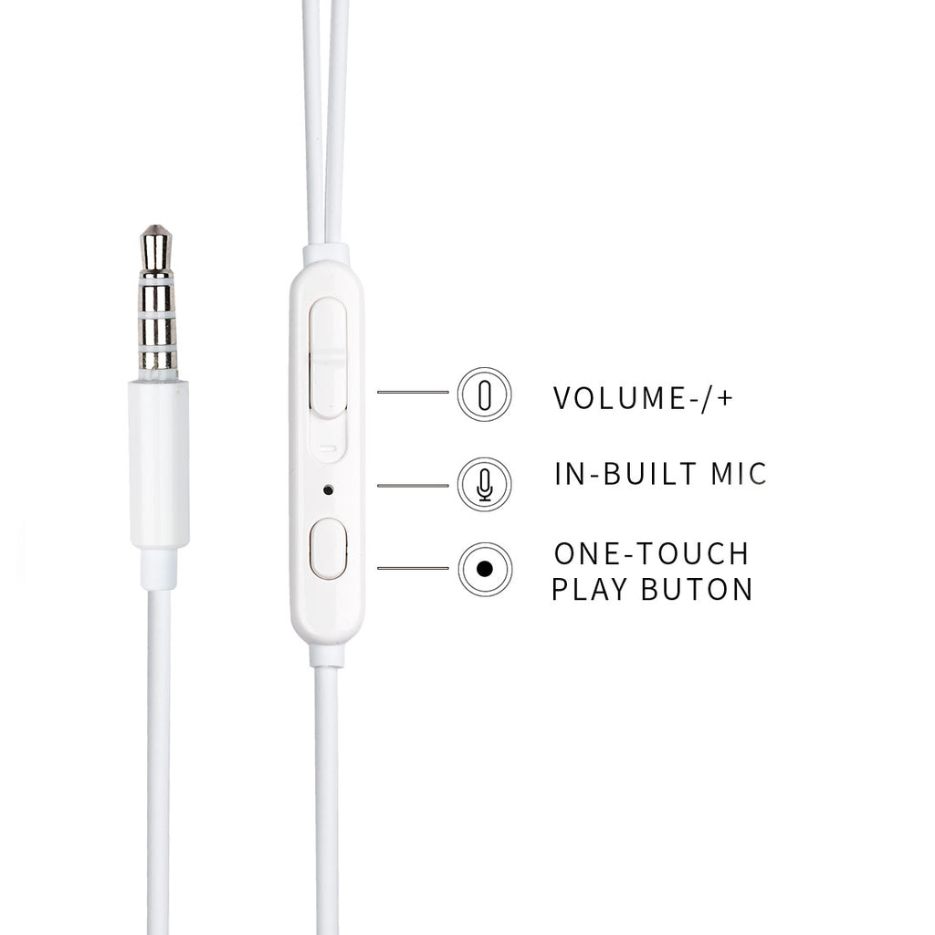 MINISO Headset Earphone Headphone Kabel Control Mic Microphone Earbuds In Ear