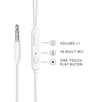 MINISO Headset Earphone Headphone Kabel Control Mic Microphone Earbuds In Ear