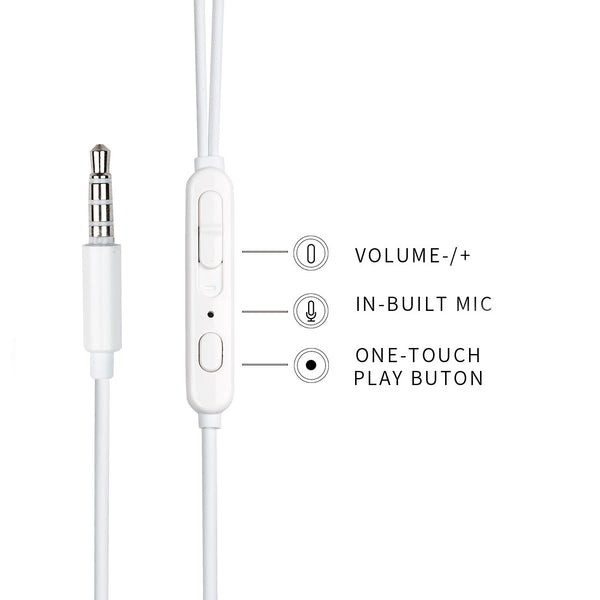 MINISO Headset Earphone Headphone Kabel Control Mic Microphone Earbuds In Ear