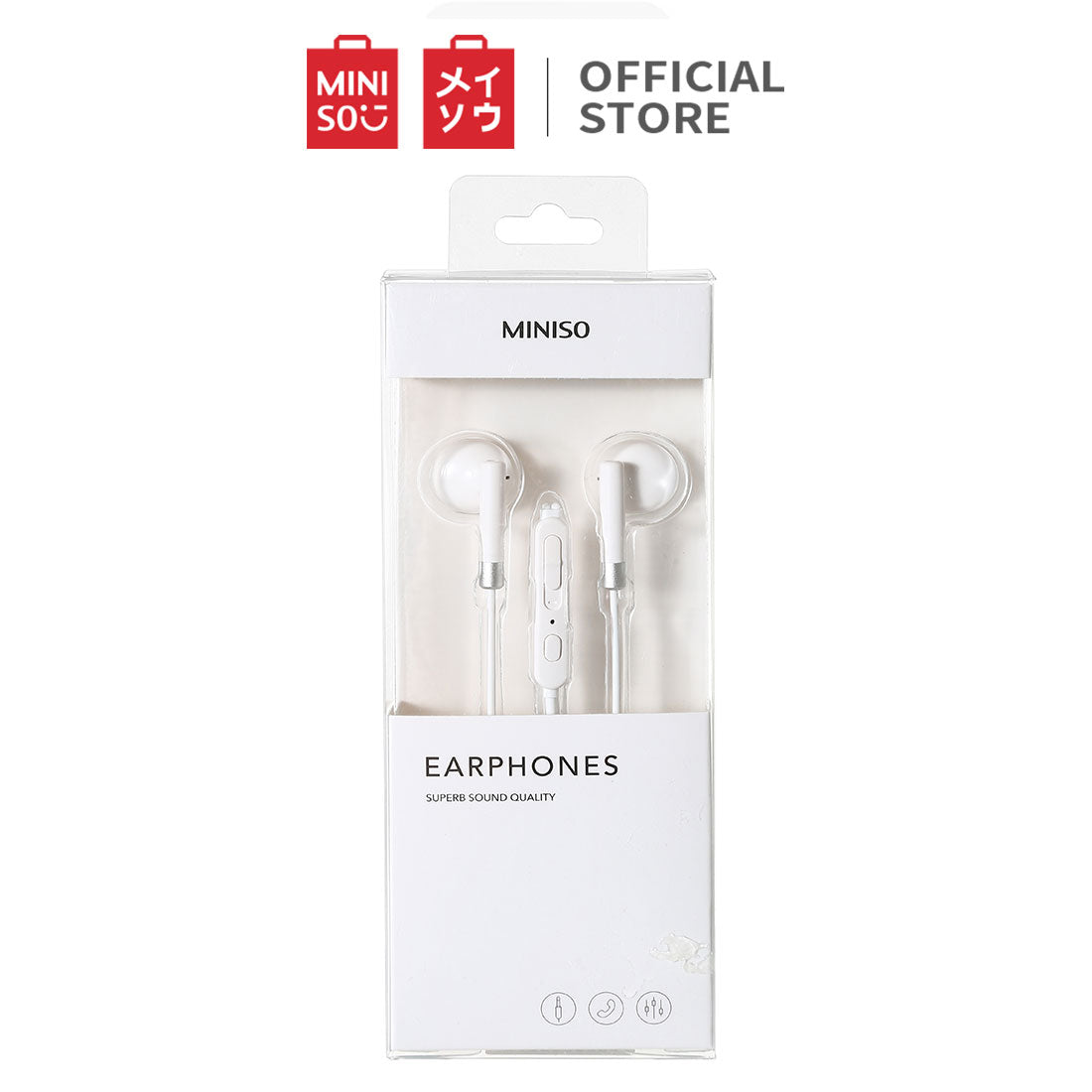 MINISO Headset Earphone Headphone Kabel Control Mic Microphone Earbuds In Ear