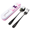 MINISO Boneka Inggris Stainless Steel Set Alat Makan Sendok+Garpu Anak Peralatan Makan