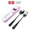 MINISO Boneka Inggris Stainless Steel Set Alat Makan Sendok+Garpu Anak Peralatan Makan