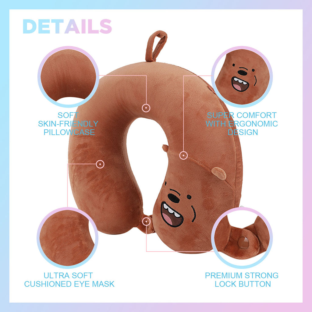 MINISO We Bare Bears- Memory Foam U-shaped Pillow /Bantal Travel
