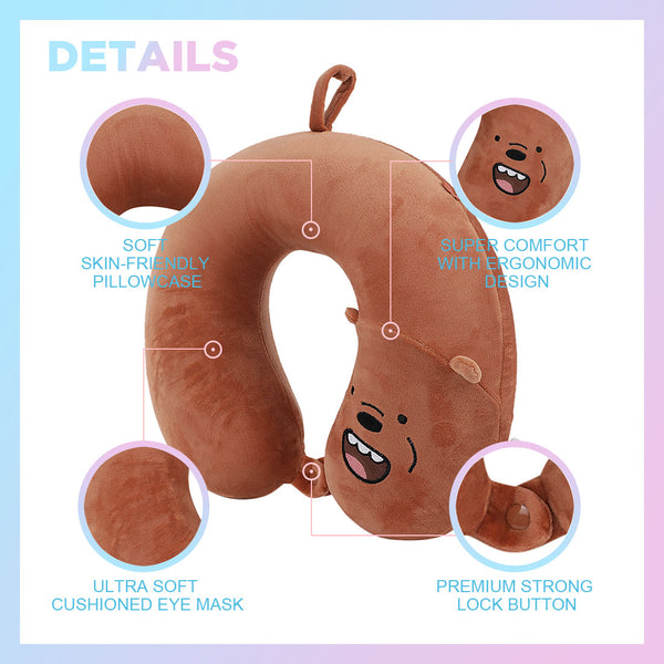MINISO We Bare Bears- Memory Foam U-shaped Pillow /Bantal Travel