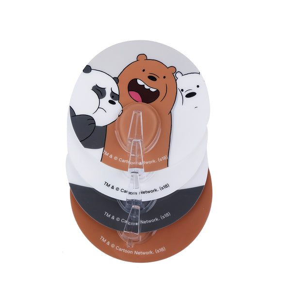 MINISO We Bare Bears Set Gantungan Kait Transparan Dinding yang Kuat Dengan Perekat Tahan Air