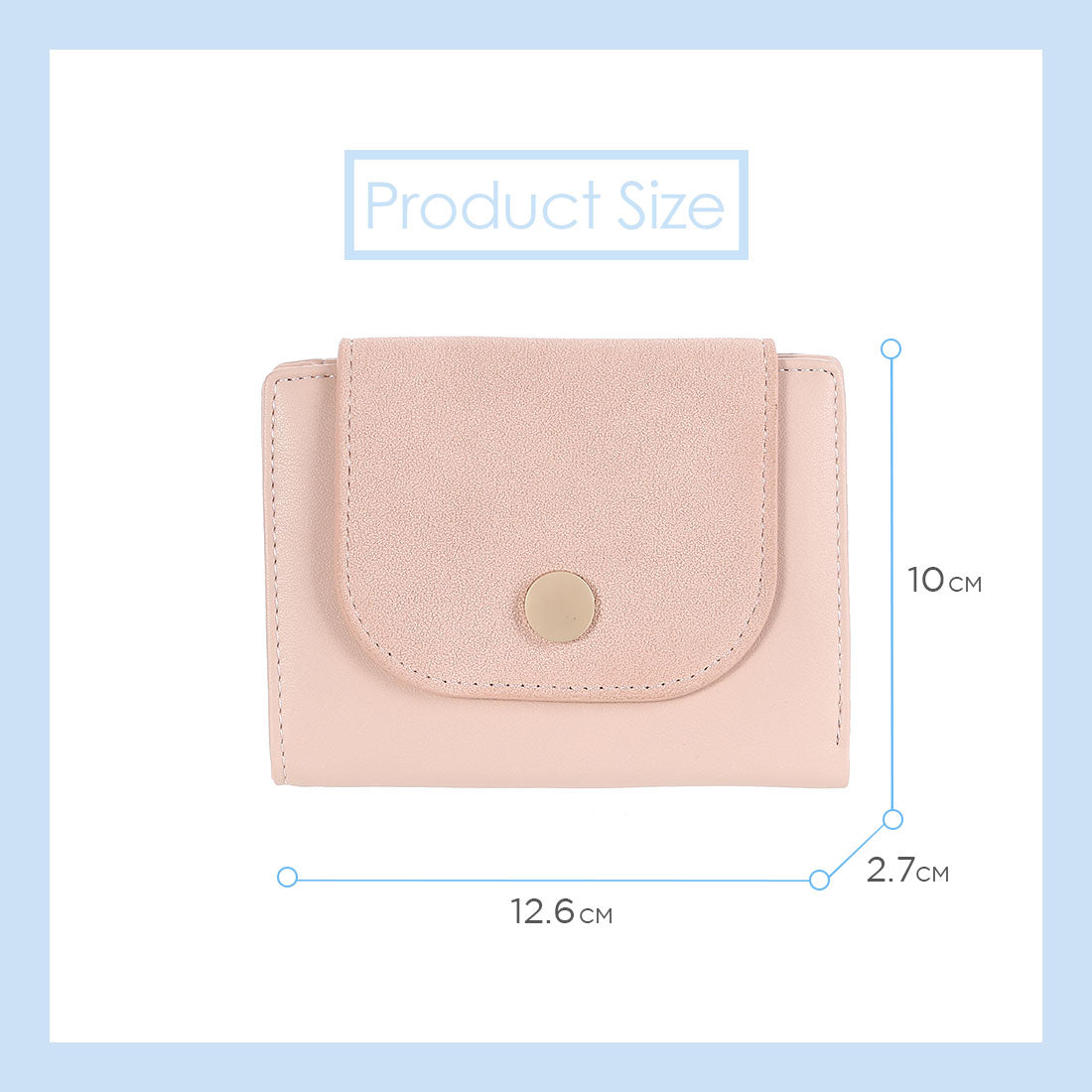 MINISO Dompet Wanita Pendek Kecil Lipat Buram Simple Korea Kasual