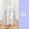 MINISO Botol Minum Plastik 400ml Plastic Cute Water Bottle w Tali Sedotan Botol Air Lucu utuk Anak We Bare Bears