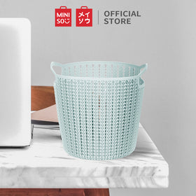 MINISO Keranjang Ember Penyimpanan Bulat Plait Plaited Round Storage Bucket kecil 17x13x13cm