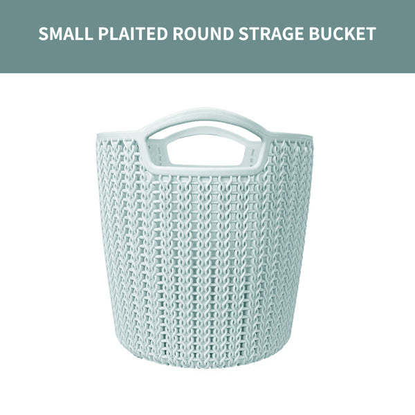 MINISO Keranjang Ember Penyimpanan Bulat Plait Plaited Round Storage Bucket kecil 17x13x13cm