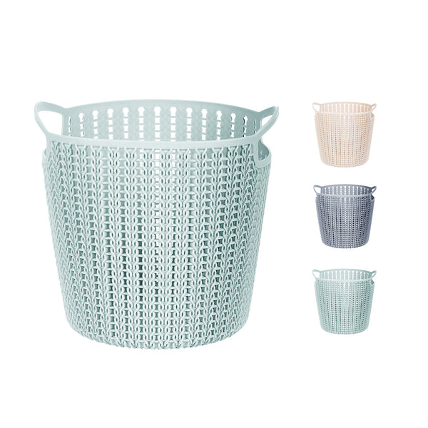 MINISO Keranjang Ember Penyimpanan Bulat Plait Plaited Round Storage Bucket kecil 17x13x13cm