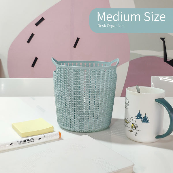 MINISO Keranjang Ember Penyimpanan Bulat Plait Plaited Round Storage Bucket kecil 17x13x13cm