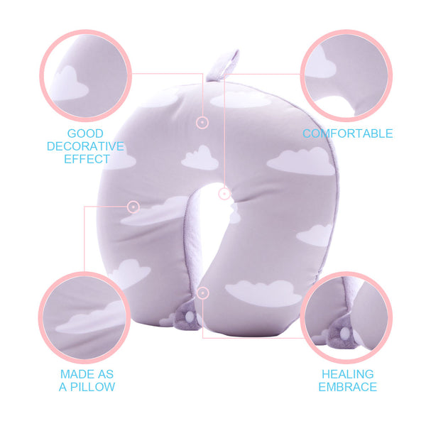 MINISO Bantal Leher Bantal Kepala Travel Mobil Dewasa Lembut Motif