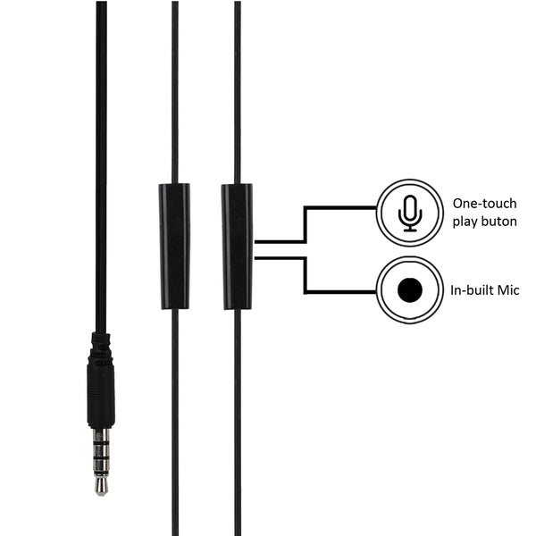 MINISO Earphone Kabel dengan Mic Earbuds in Ear Headphone Noise Cancelling Awet Headset Universal