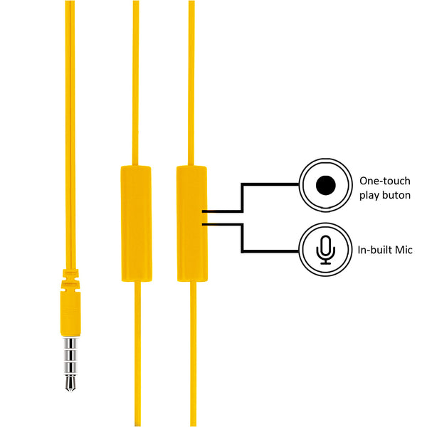 MINISO Earphone Kabel dengan Mic Earbuds in Ear Headphone Noise Cancelling Awet Headset Universal