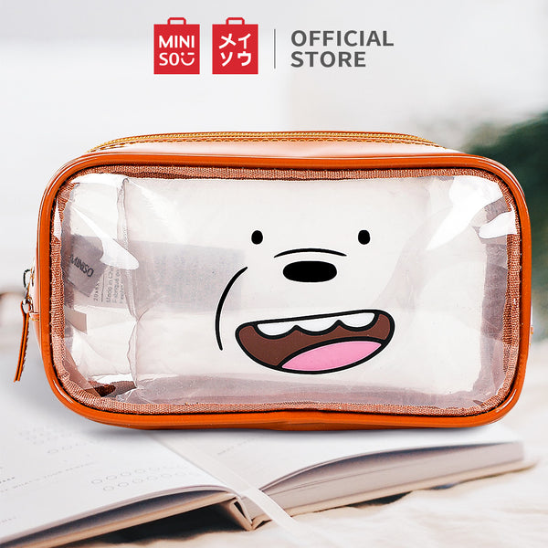 MINISO Tas Kosmetik Wanita We Bare Bears Tas Makeup Optik Untuk Tas Travel Makeup