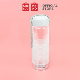 MINISO Botol Air Kaca Borosilikat Tinggi Dengan Tali 350ml