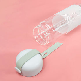 MINISO Botol Air Kaca Borosilikat Tinggi Dengan Tali 350ml